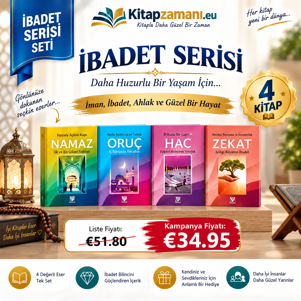 Hocaefendi'nin Pırlanta Eserleri - İbadet Serisi Tam Set (4 Kitap birarada)